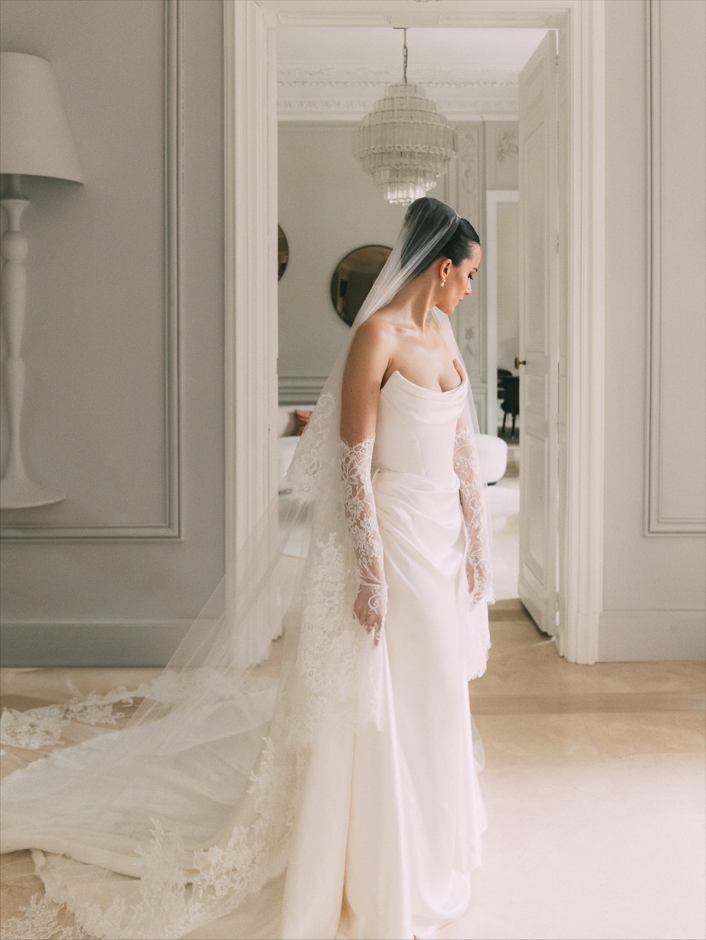 The quiet beauty of a bride’s final moments before stepping into forever ✨

Wedding Planner @ohmygirls.events 
Photographer @syrga.dif 
Dress + Gloves + Veil @corston_couture 
Shoes @repettoparis
MUA @dashou.charles 
Venue @lechateaudestroisfontaines 

#wedding #weddingdress #weddingown #dress #veil #bride #bridestyle #fashionwedding #destinationwedding #weddingplanner #weddingplannerfrance #weddingplannerprovence #mariage #weddingprovence #mariageprovence #fashionbride #corstoncouture #australianwedding